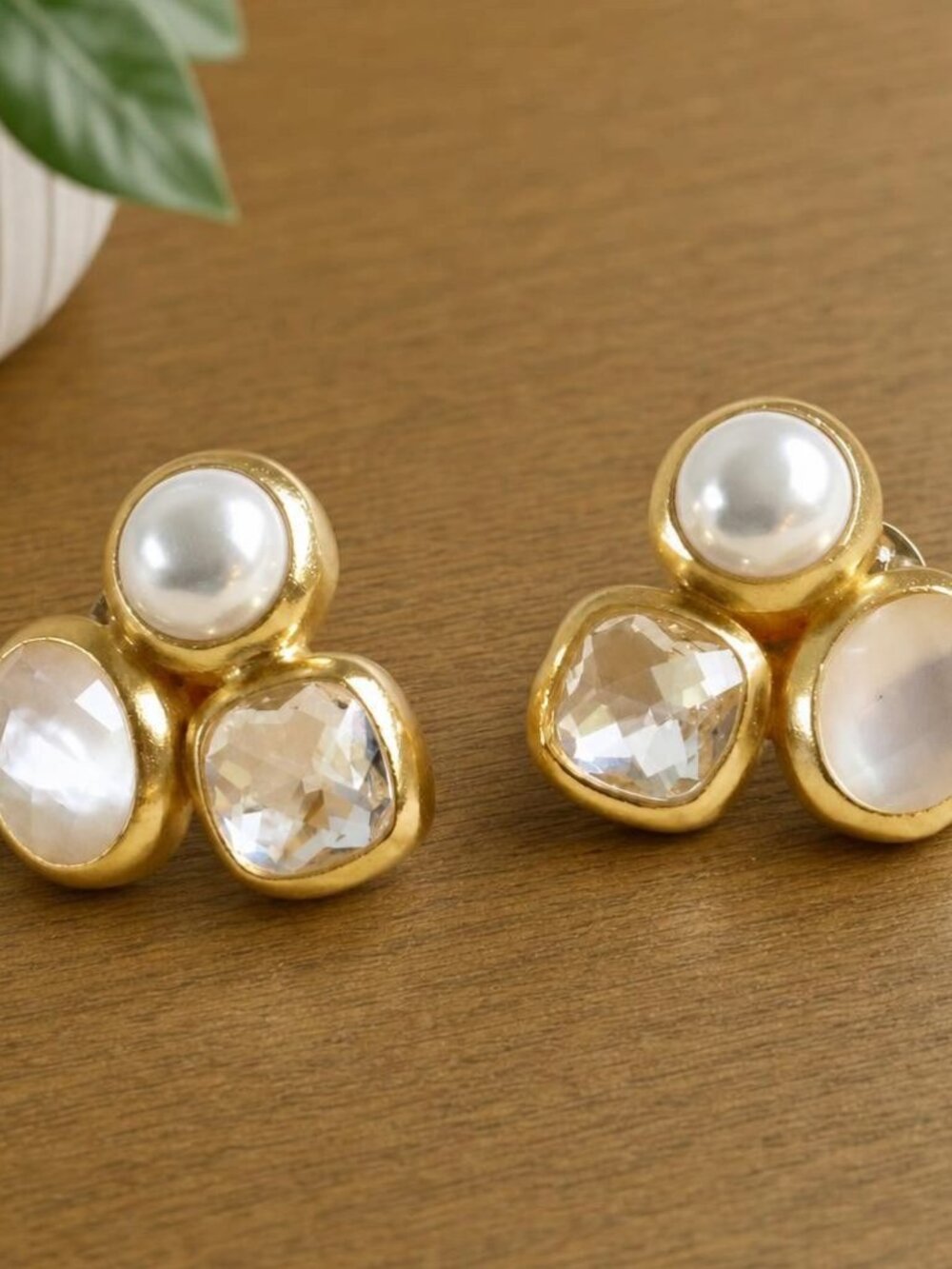 Julie Vos Kaleidoscope Iridescent Crystal Stud Earrings - Picture 2 of 2